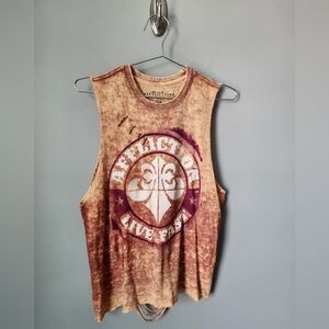 Affliction Live Fast Divio Distressed Tank Top Women's Size Small NWT